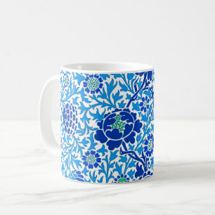 Mug Jacobean Floral, Navy et Cerulean Blue
