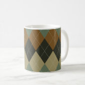 Mug Jacquard Automne : Brown-vert Rhombus Chic (Devant droit)