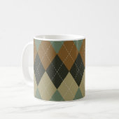 Mug Jacquard Automne : Brown-vert Rhombus Chic (Devant gauche)