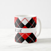 Mug Jacquard blanc rouge Festif (Devant droit)