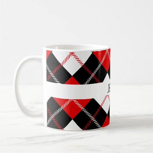 Mug Jacquard blanc rouge Festif (Gauche)