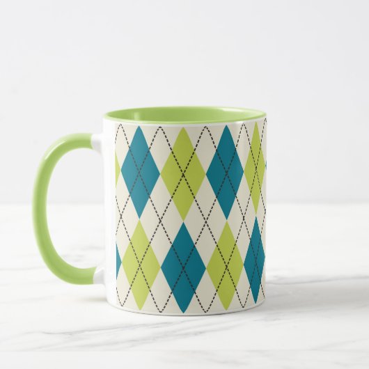 Mug Jacquard bleu et vert (Gauche)