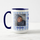 Mug Jacquard bleu Fier maman 2 Photo (Gauche)