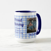 Mug Jacquard bleu Fier maman 2 Photo (Devant droit)
