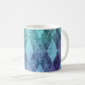Mug Jacquard classique vintage bleu vert diamant motif (Devant droit)