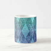 Mug Jacquard classique vintage bleu vert diamant motif (Centre)