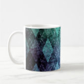 Mug Jacquard classique vintage bleu vert diamant motif (Gauche)