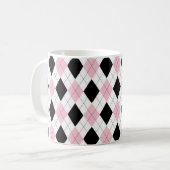 Mug Jacquard élégant personnalisé Motif rose et noir (Devant gauche)