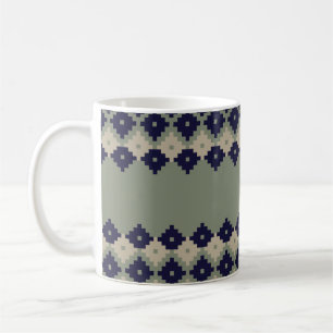 Mug Jacquard fair isle continu motif design abstrait,