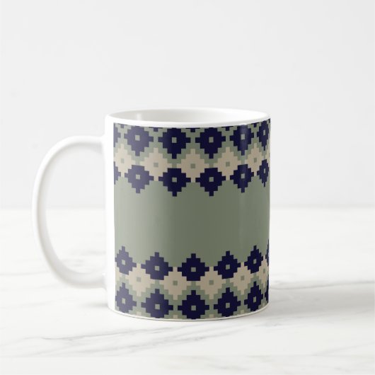Mug Jacquard fair isle continu motif design abstrait, (Gauche)
