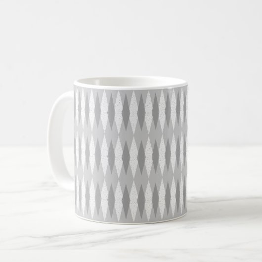 Mug Jacquard gris moderne du milieu du siècle (Devant gauche)