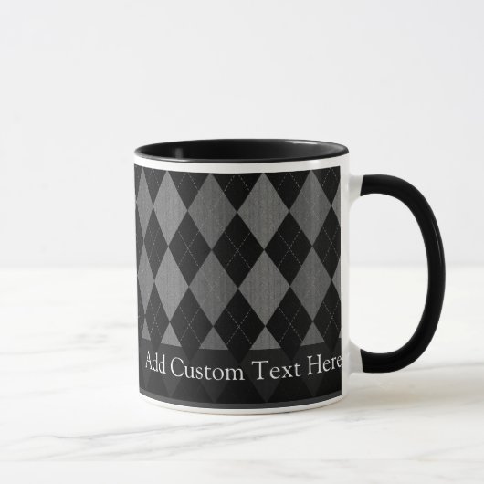 Mug Jacquard gris noir et charbon de bois (Droite)