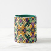 Mug Jacquard Mardi Gras jaune violet vert (Centre)