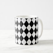 Mug Jacquard noir et blanc Motif préppy géométrique (Devant droit)