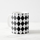 Mug Jacquard noir et blanc Motif préppy géométrique (Devant gauche)