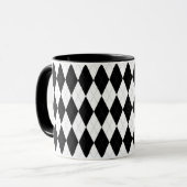 Mug Jacquard noir Pitch Blanc Petit Diamant Forme (Devant gauche)