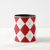Mug Jacquard preppy Tartan Diamond Plaid Rouge Blanc (Centre)