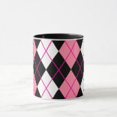 Mug Jacquard rose noir blanc Diamant Design (Centre)