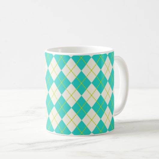 Mug Jacquard turquoise (Devant droit)