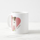 Mug jacuzzi Jack Russell maman coeur rose balle de ten (Devant gauche)