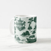 Mug Jade de saule avec Pagode et Bateau (Devant gauche)