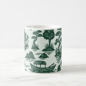 Mug Jade de saule avec Pagode et Bateau (Centre)