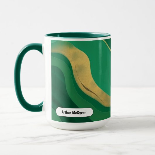 Mug Jade Modern Aesthetic Emerald Mystic Swirl (Gauche)
