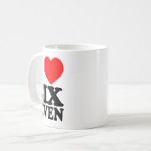 Mug J'adore 67 drôle de mème J'aime six sept (Devant gauche)