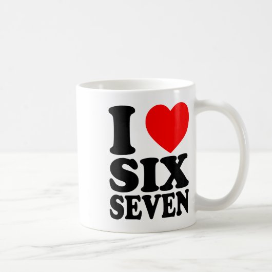 Mug J'adore 67 drôle de mème J'aime six sept (Droite)