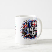 Mug J'ADORE Angleterre 2026 Fan de foot (Devant droit)