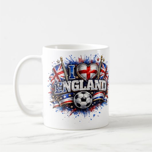 Mug J'ADORE Angleterre 2026 Fan de foot (Gauche)