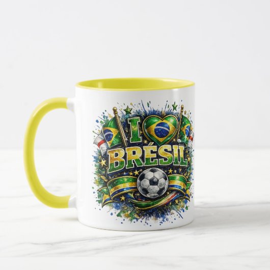 Mug J'adore Brésil 2026 Fan de foot (Gauche)