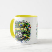 Mug J'adore Brésil 2026 Fan de foot (Devant gauche)