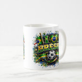 Mug J'adore Brésil 2026 Fan de foot (Devant droit)