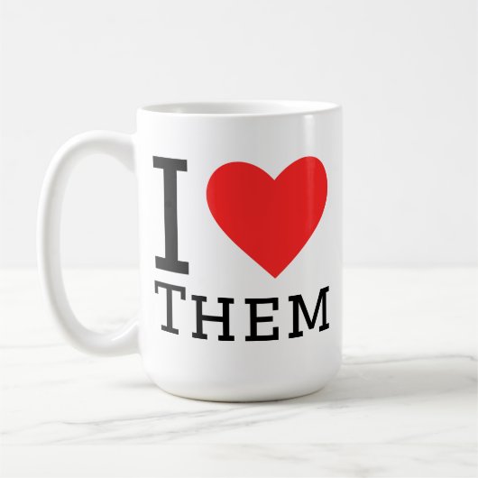 Mug J'adore ces autocollants carrés (Gauche)
