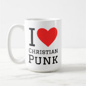 Mug J'adore Christian punk carré sticker (Gauche)