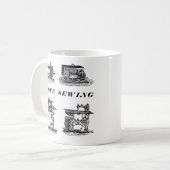 Mug J'adore coudre avec quatre machines à coudre vinta (Devant gauche)