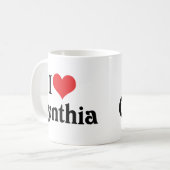 Mug J'adore Cynthia (Devant gauche)