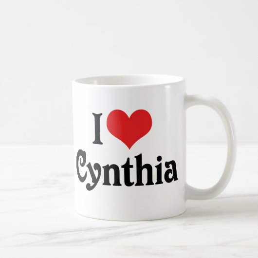 Mug J'adore Cynthia (Droite)