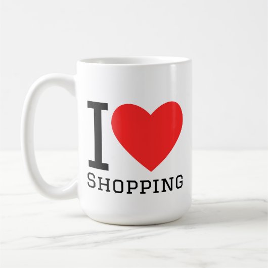 Mug J'adore faire du shopping (Gauche)