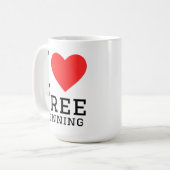 Mug J'adore la course libre (Devant gauche)