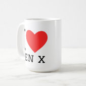 Mug J'adore la génération X (Devant gauche)