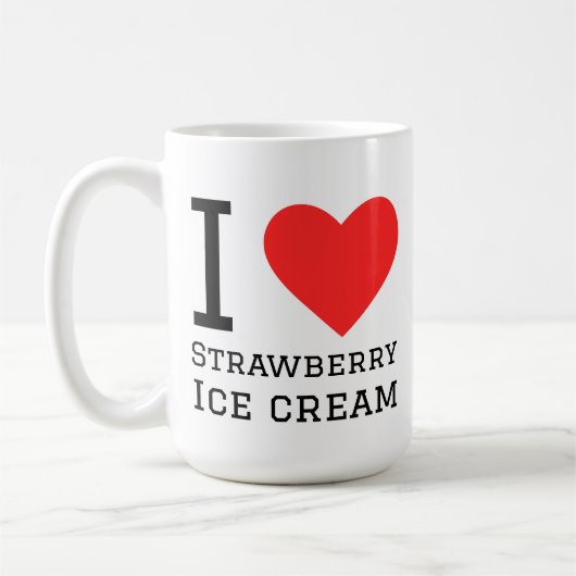 Mug J'adore la glace à la fraise (Gauche)