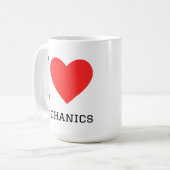 Mug J'adore la mécanique (Devant gauche)