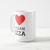 Mug J'adore la pizza sicilienne (Devant gauche)