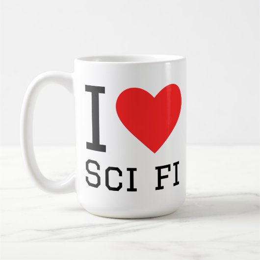 Mug J'adore la science-fiction (Gauche)