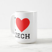 Mug J'adore l'autocollant carré tchèque (Devant gauche)