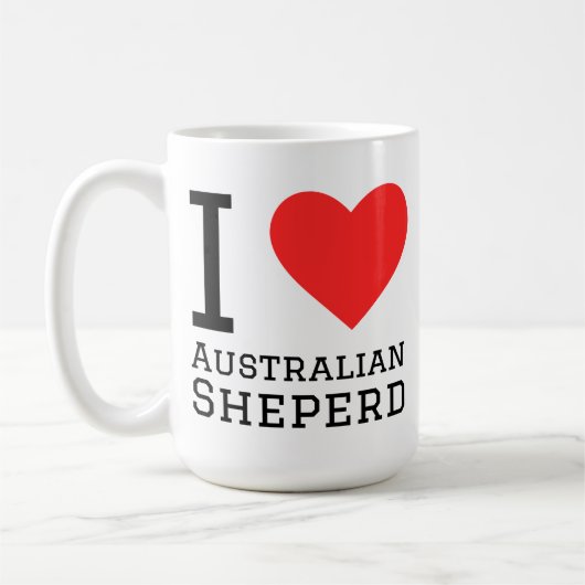 Mug J'adore le berger Australien (Gauche)