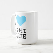 Mug J'adore le bleu clair (Devant gauche)