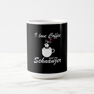 Mug j'adore le café et mes amoureux de les chiens schn